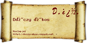 Dóczy Ákos névjegykártya