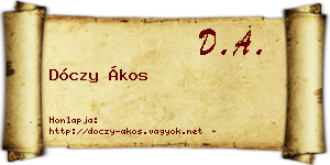 Dóczy Ákos névjegykártya