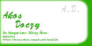 akos doczy business card